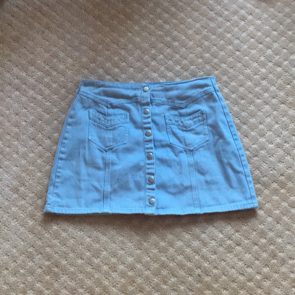 Kendall and Kylie Button Down Denim Skirt